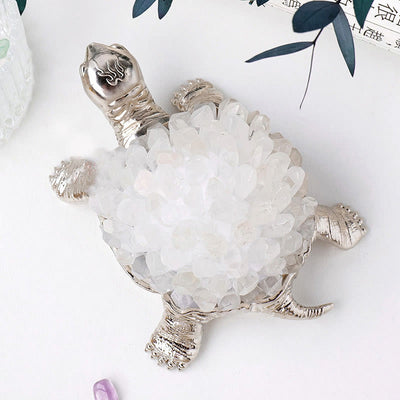 Olivenorma Natural Crystal Cluster Turtle Ornament Lamp Gemstone Decoration