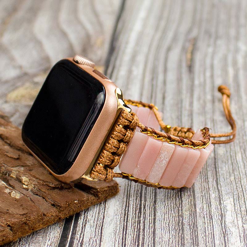 Olivenorma Pink Opal Strap Boho Stone Strap Bracelet