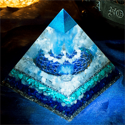 Olivenorma Clean Spirit-Aquamarine Crystal Tower Orgone Pyramid