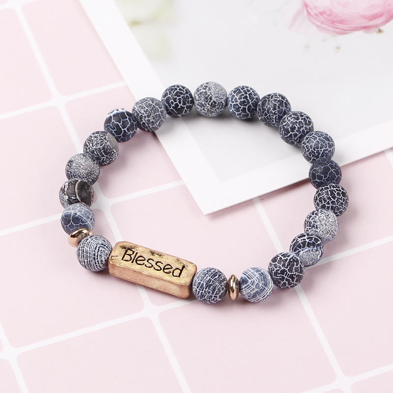 Olivenorma Natural Gemstone Blessed Engraving Bracelet