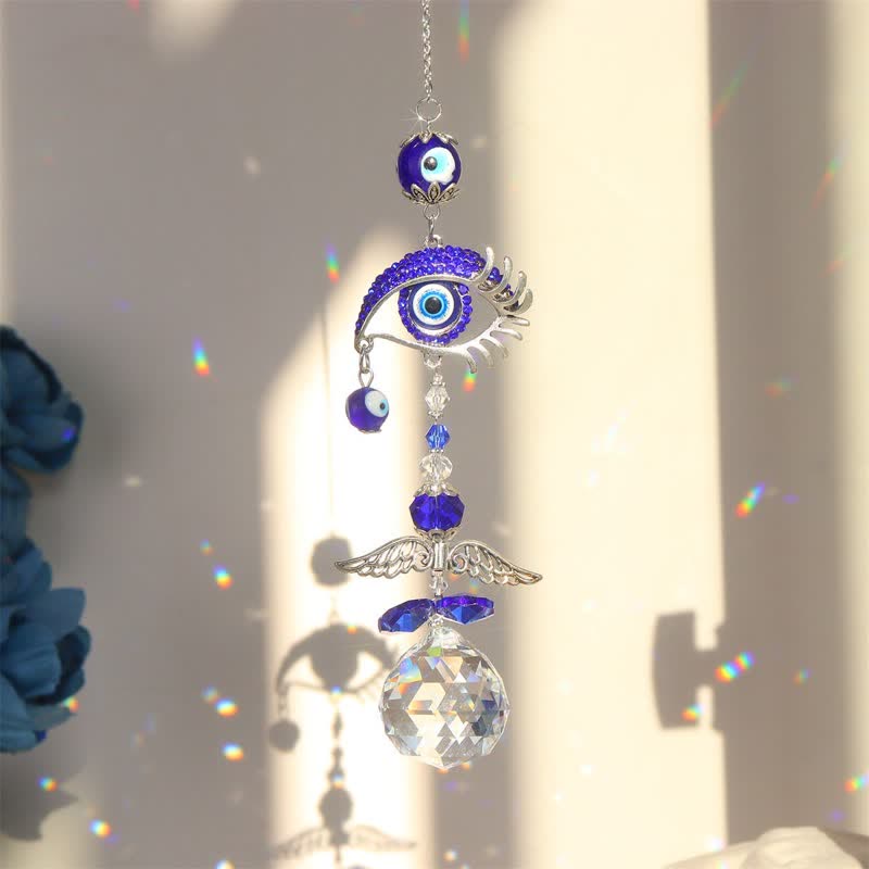 Blue Evil Eye Suncatcher Wind Chime