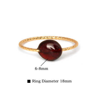 Olivenorma Natural Stone Irregular Crystal Ring Set