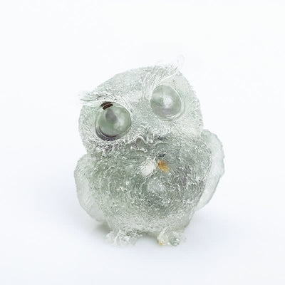 Olivenorma Natural Crystal Resin Owl Gemstone Decoration