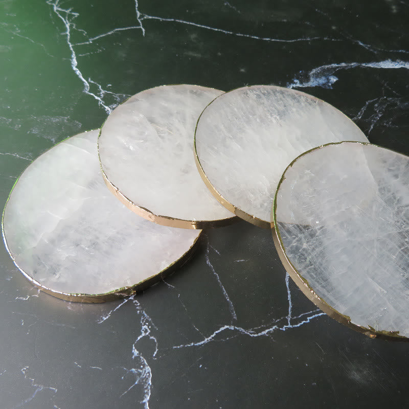 Olivenorma Clear Crystal Round Coaster Gemstone Decoration