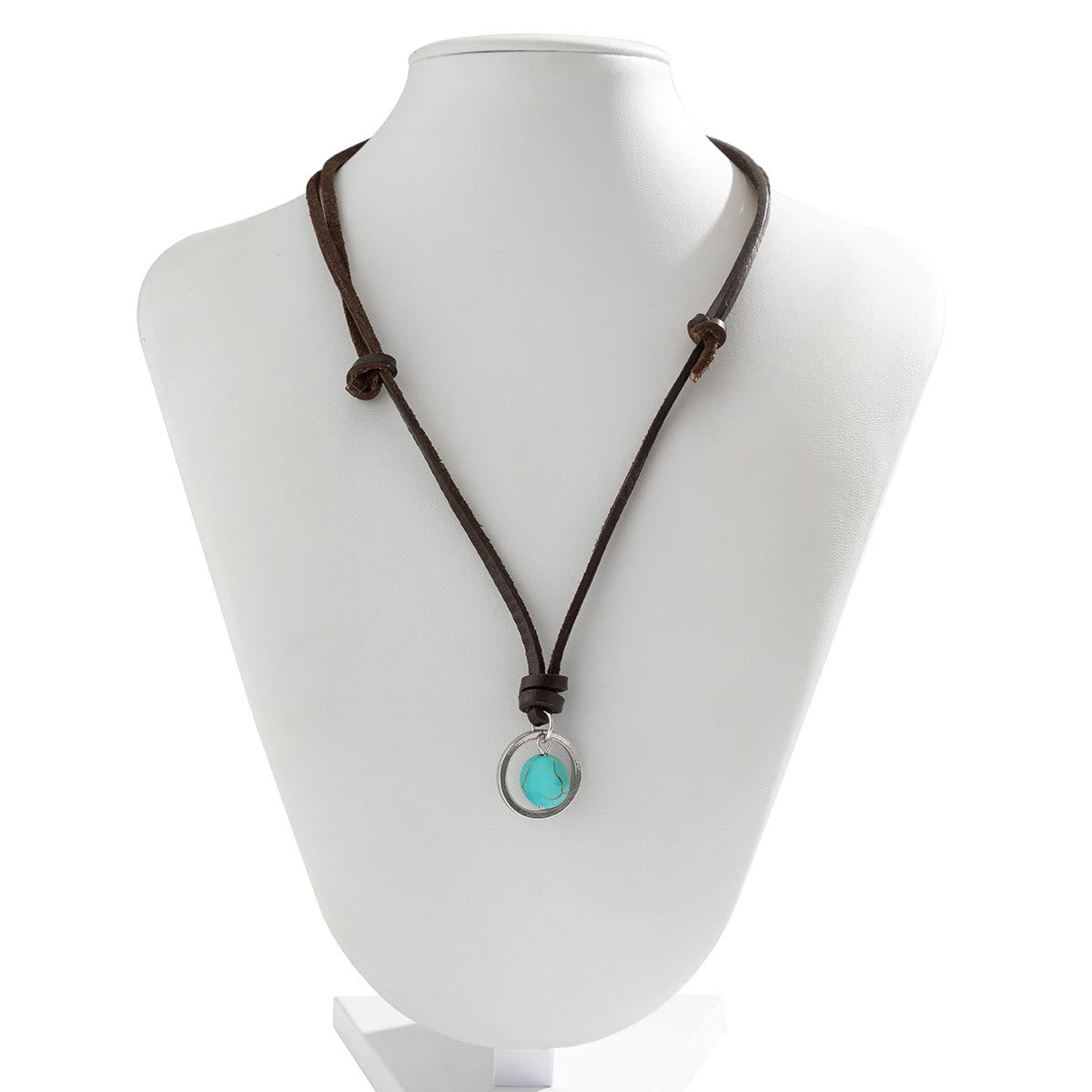 Olivenorma Ring Band Turquoise Leather Necklace - image 9