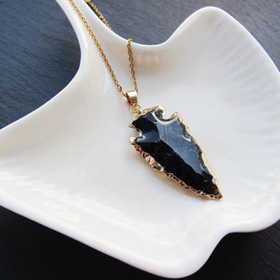 Olivenorma Natural Crystal Carnelian Arrowhead Necklace - image 15