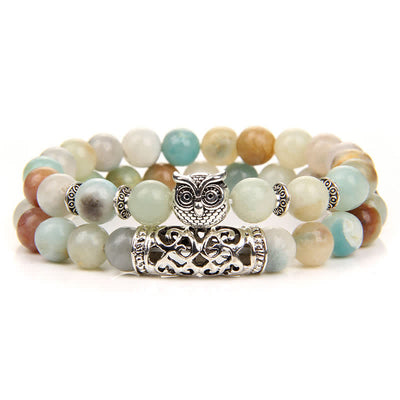 Olivenorma Owl Natural Crystal Beads Bracelet