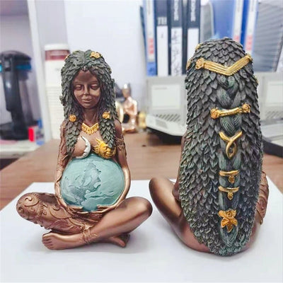 Olivenorma Resin Mother Earth Gaia Statue Ornament Decoration