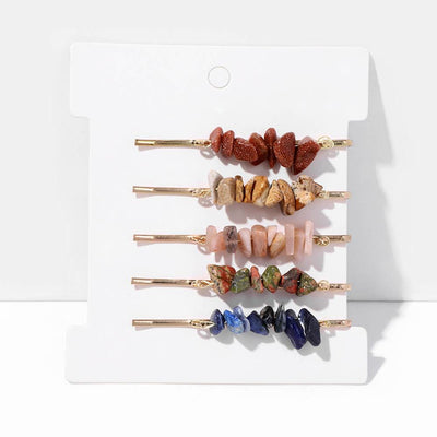 Olivenorma 5Pcs Healing Crystal Hairpin