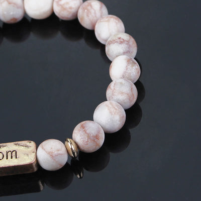 Olivenorma Natural Gemstone Mom Patience Engraving Bracelet