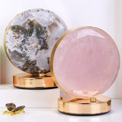 Olivenorma Natural Crystal Stone Table Night Lamp Gemstone Decoration