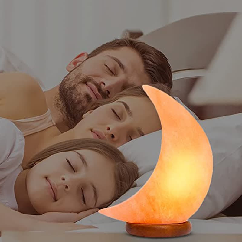 Olivenorma Crescent Moon Shape Himalayan Pink Salt Lamp