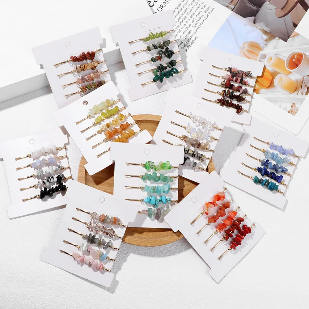 Olivenorma 5Pcs Healing Crystal Hairpin