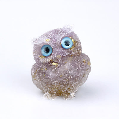 Olivenorma Natural Crystal Owl Gemstone Decoration