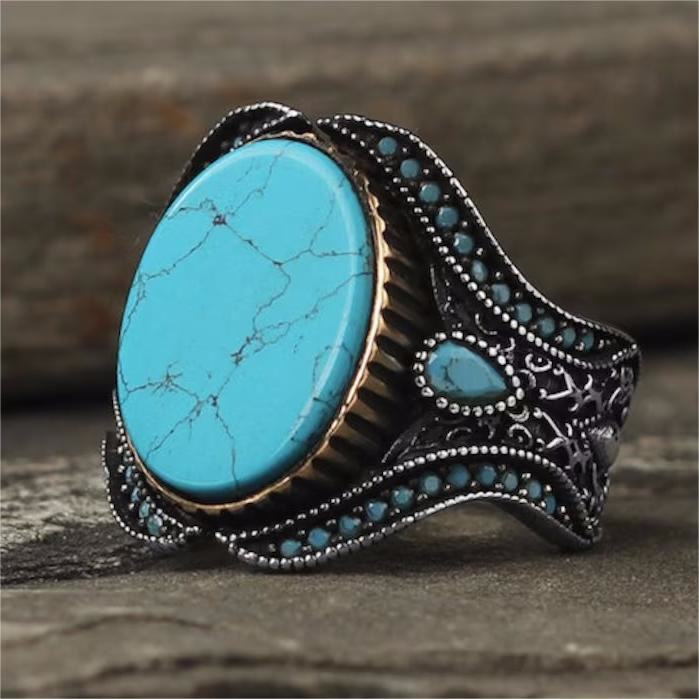 Olivenorma Turquoise Alloy Men Ring