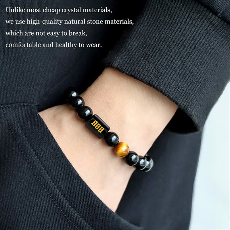 Olivenorma 10mm Obsidian Bead Fashion Number 000-999 Bracelet