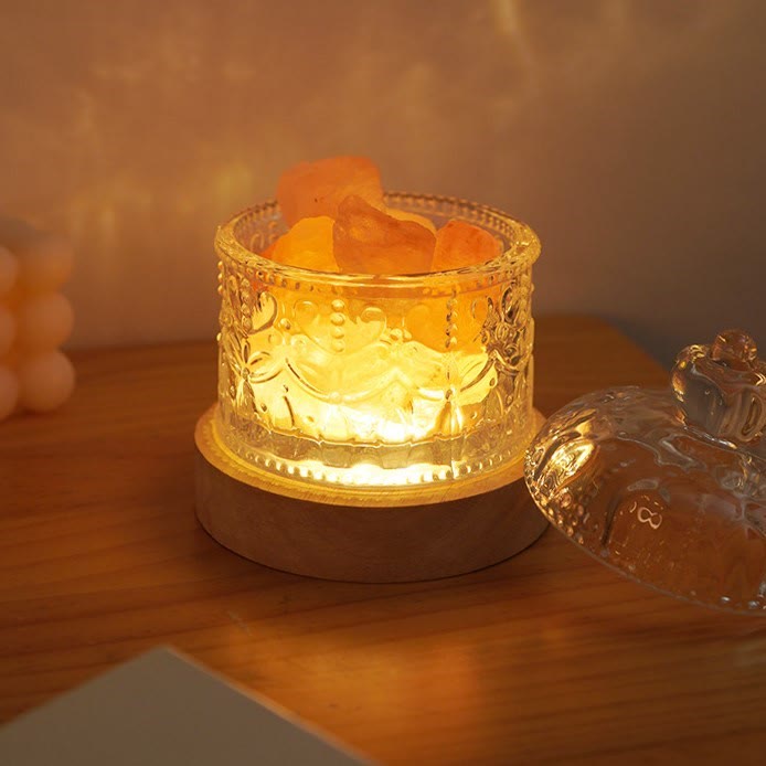 Olivenorma Diffuser Stone Carved Glass Cup Crystal Aromatherapy Lamp