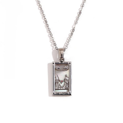 Olivenorma Stainless Steel 18k Gold Plated Tarot Card Necklace