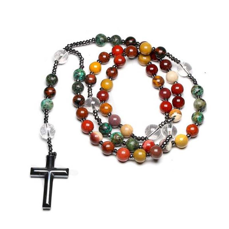 Olivenorma Natural stone Cross Symbol Necklace Bracelet