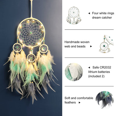 Olivenorma Indian Style Three Ring Feather Dream Catcher