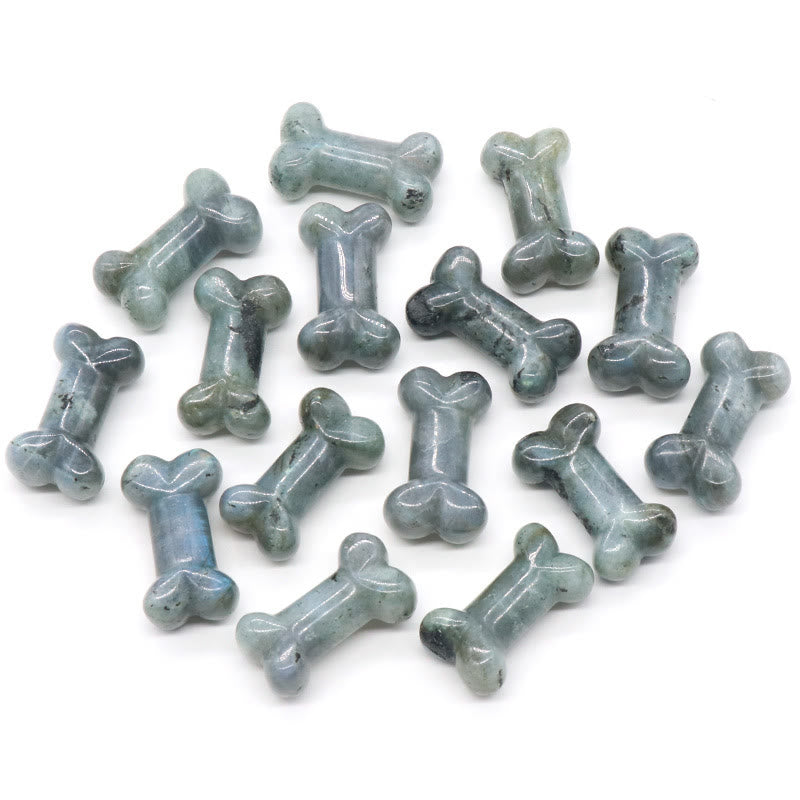 Olivenorma Natural Quartz Crystal Mini Bone Gemstone Decoration - Labradorite - image 18