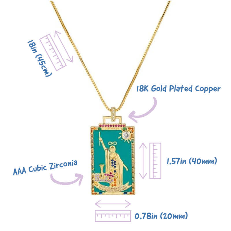 Olivenorma Enamel Major Tarot Card Necklace