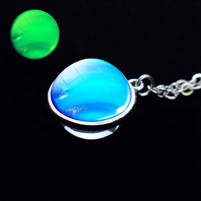 Olivenorma Glow In The Dark Galaxy Glass Necklace