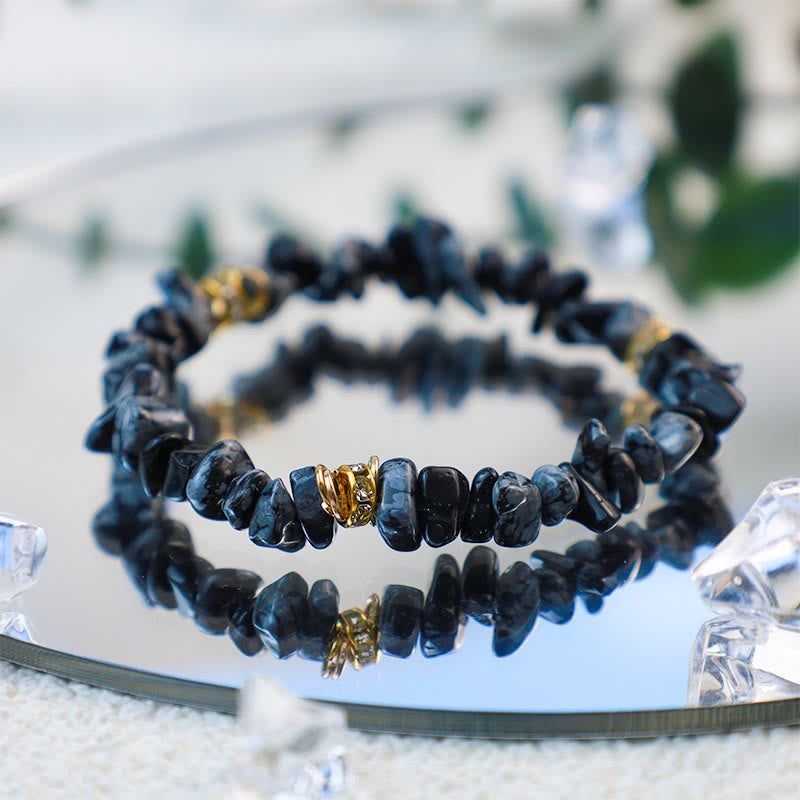 Olivenorma Irregular Stone Crystal Crushed Beads Bracelet