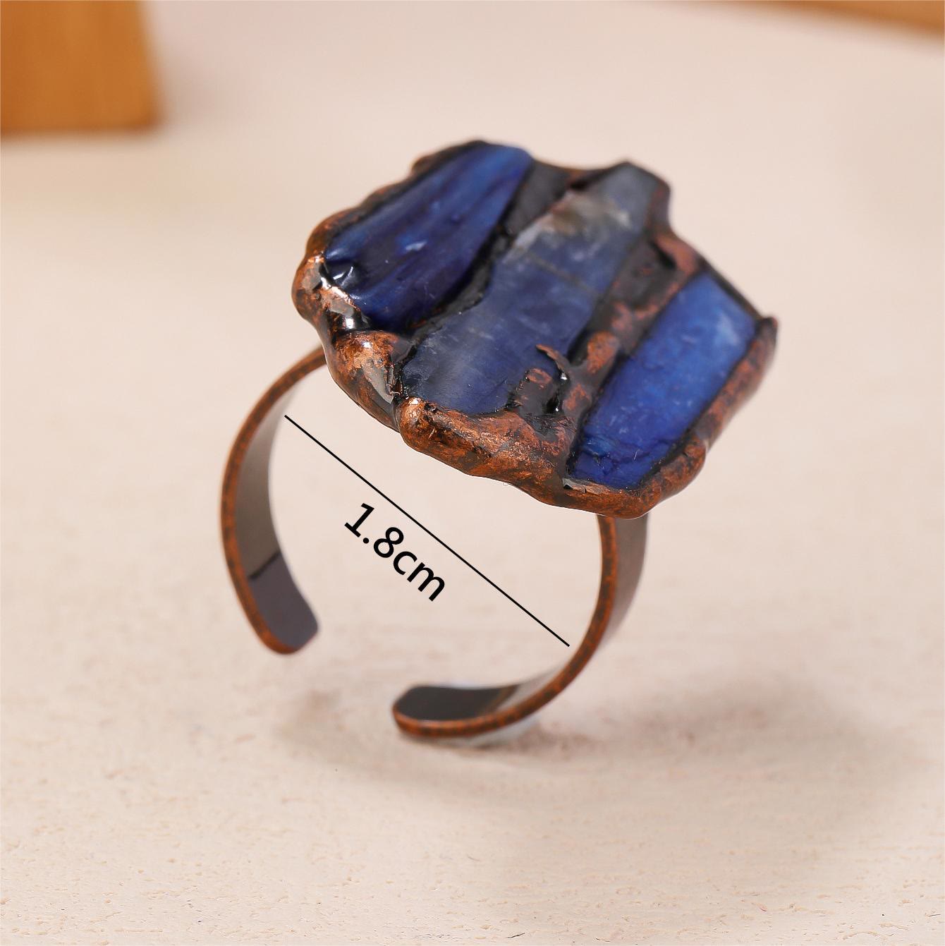 Olivenorma Kyanite Rough Irregular Opening Adjustable Ring