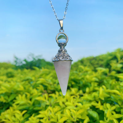 Olivenorma Healing Crystal Point Pendant Necklaces