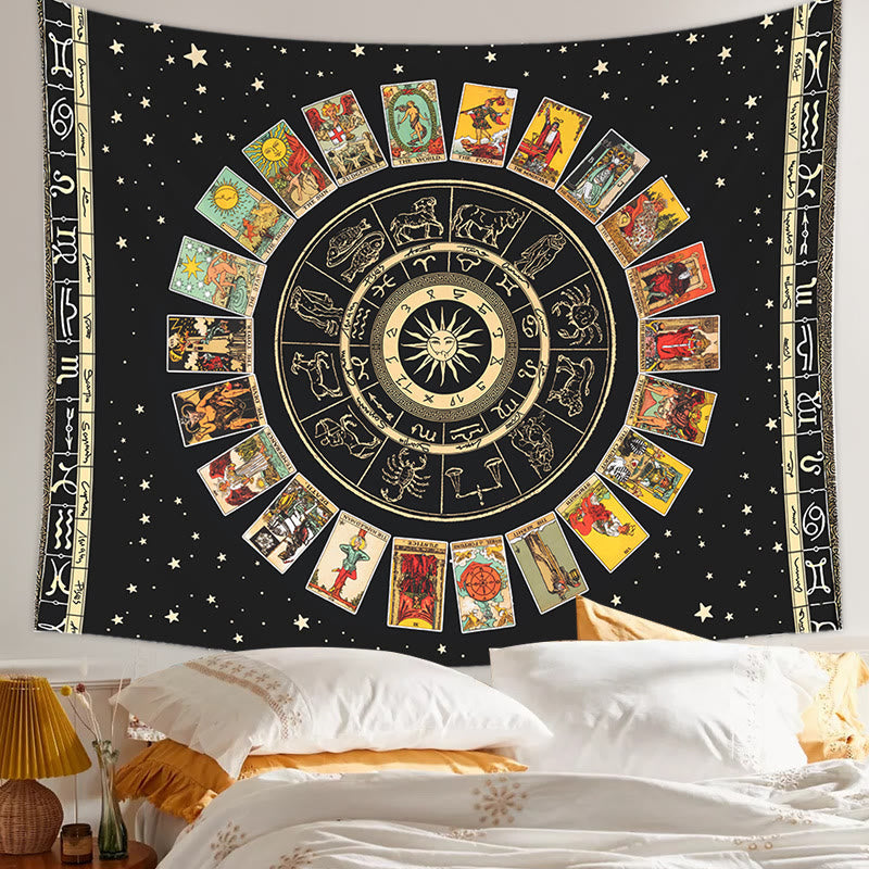 Olivenorma Tarot Card Astrology Chart Tapestry