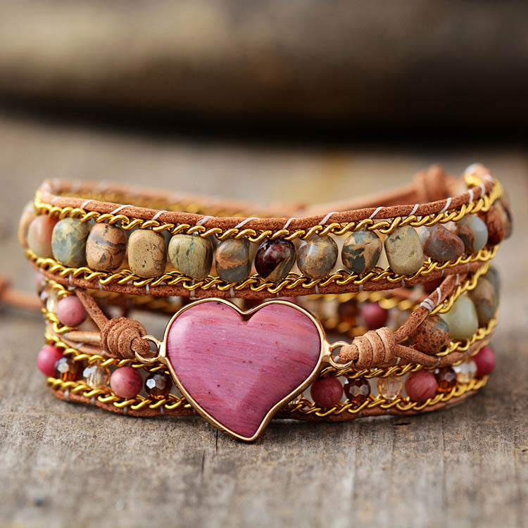 Pure Love Rhodonite Wrap Bracelet