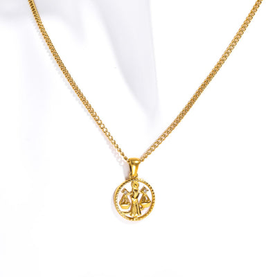 Olivenorma Shell Zodiac 18k Gold Titanium Steel Necklace