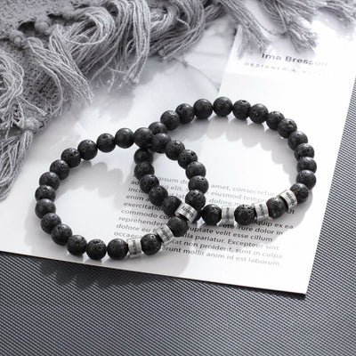 Olivenorma Natural Stone Engraving Personalized Beads Men Bracelet