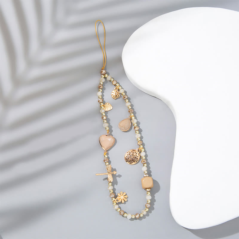 Olivenorma Crystal Pearl Drop Heart Shape Phone Strap - image 9