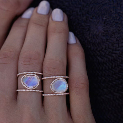 Olivenorma Irregular Moonstone Ring