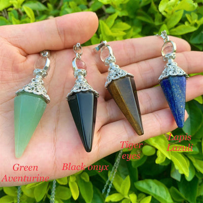 Olivenorma Healing Crystal Point Pendant Necklaces