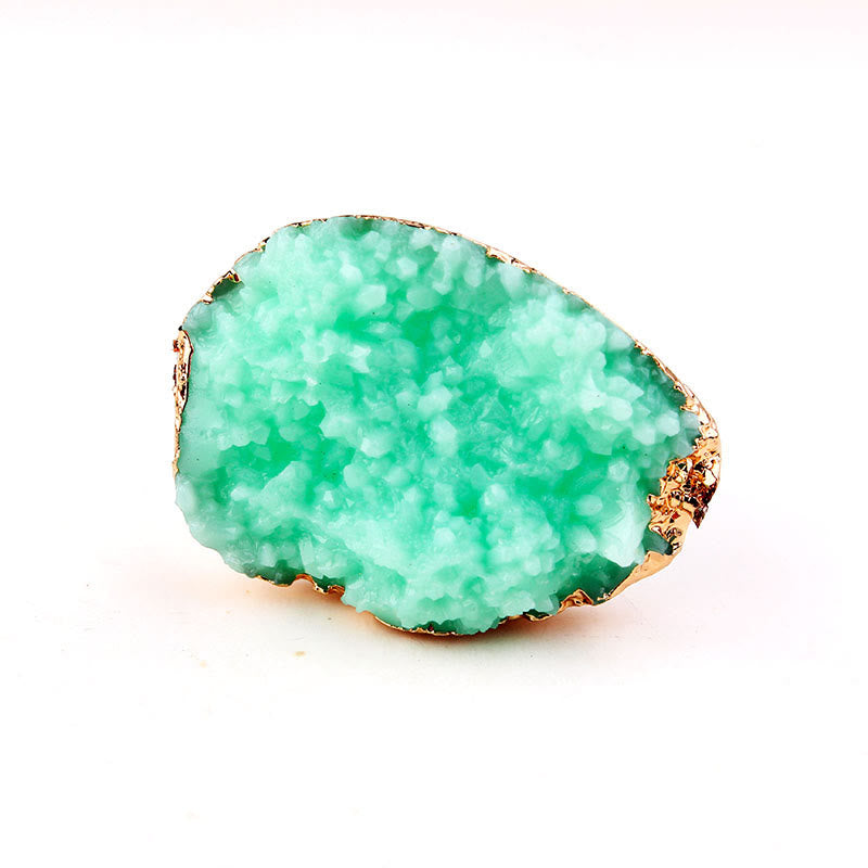 Olivenorma Amazonite Citrine Cluster Ring