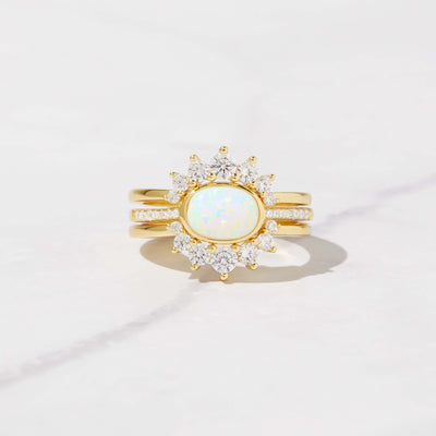 Olivenorma Opal Stacking Three Layer Ring Ring