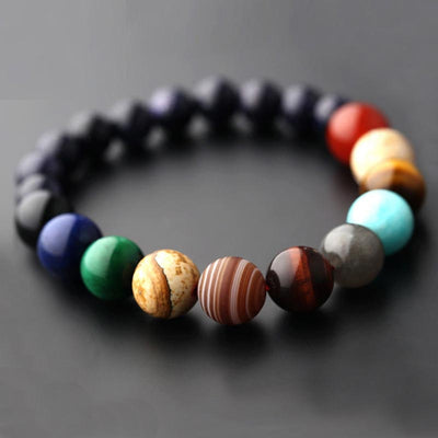 Olivenorma Cosmic Galaxy Colorful Stone Seven Chakra Yoga Bracelet