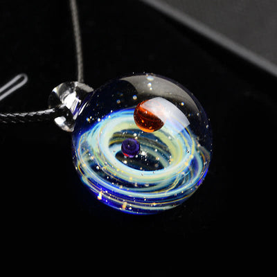 Olivenorma Fancy Cosmic Starry Sky Glass Necklace