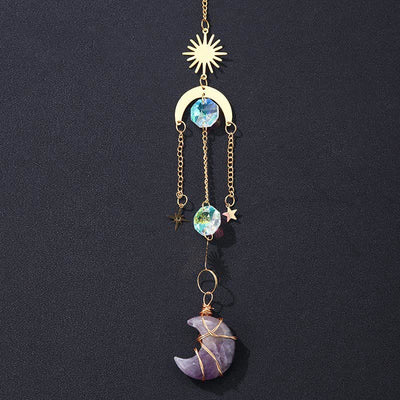 Sun And Moon Crystal Handmade Gemstone Ornament