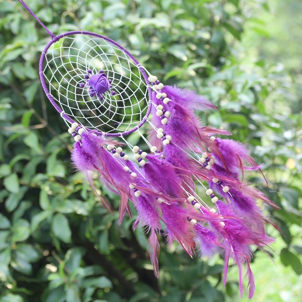 Olivenorma Large Purple Creative Style Rose Dream Catcher