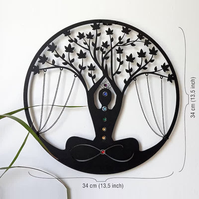 Olivenorma Tree of Life Lotus Chakra Metal Wall Decor