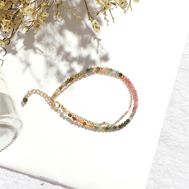 Olivenorma Tourmaline Gold Plated Copper Double Thin Bracelet