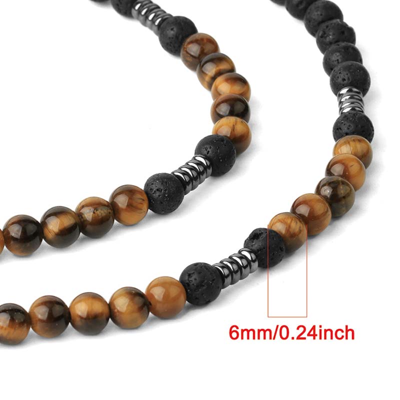 Olivenorma Natural Stone Prismatic Meditation Beaded Necklace