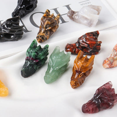 Olivenorma 1.5Inch Crystal Dragon Skull Statue Gemstone Decoration - image 32