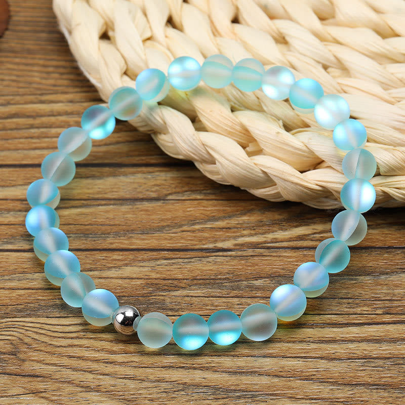 Olivenorma Light Blue Crystal Glass Bead Bracelet