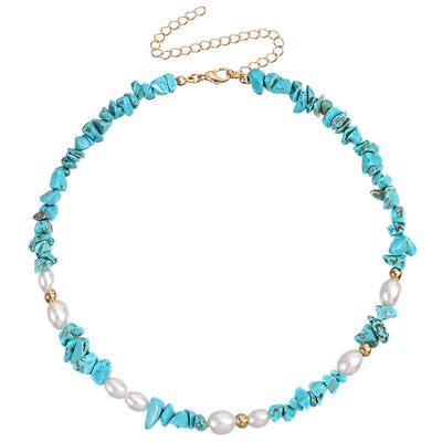 Olivenorma Bohemian Pearl Natural Irregular Stone Necklace - image 3