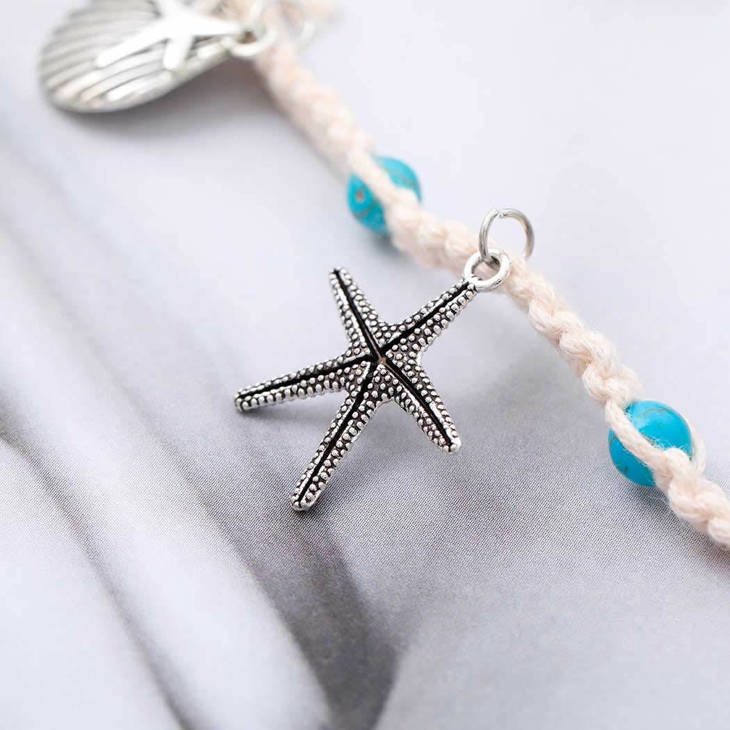 Olivenorma Turquoise Starfish Wave Charm Bracelet Anklet